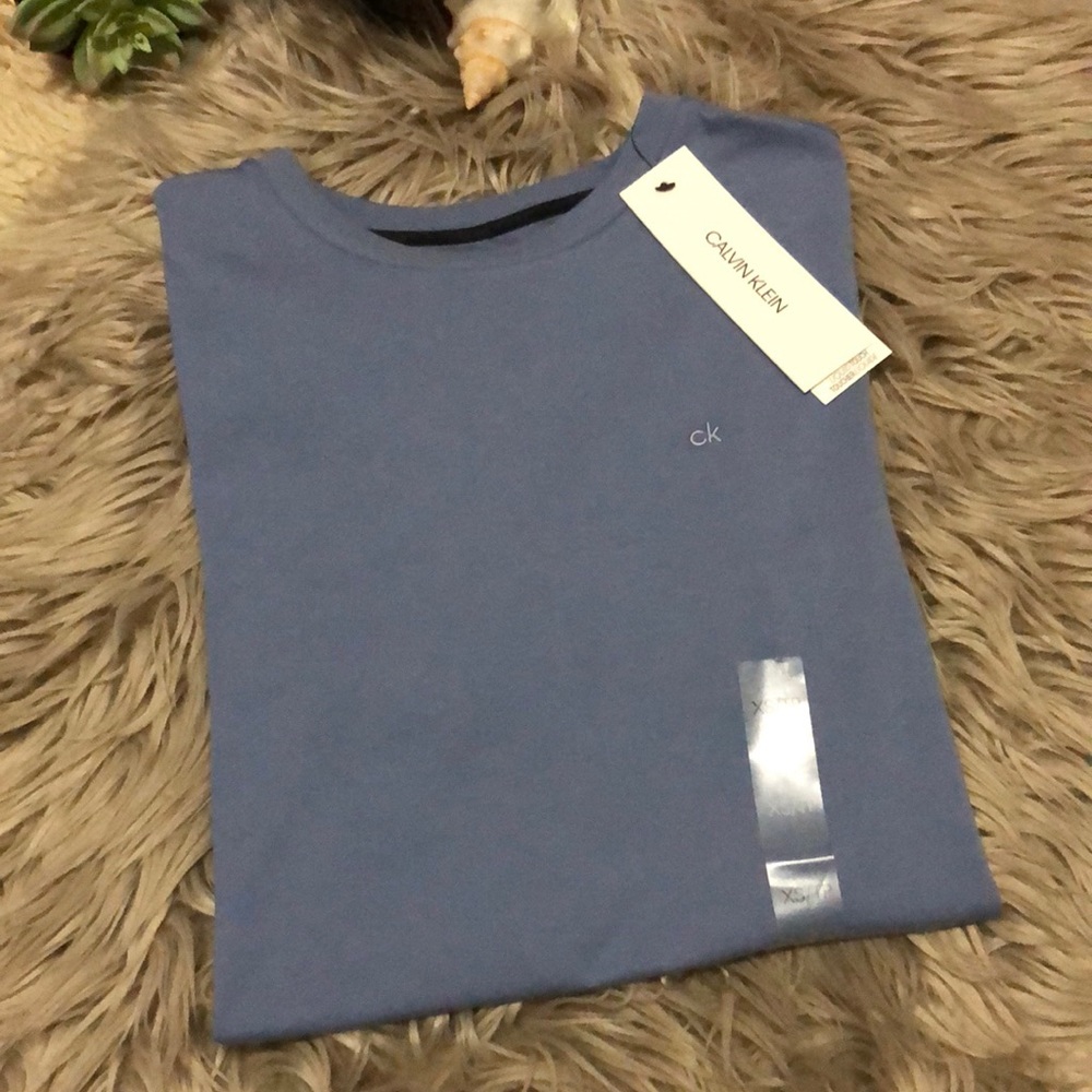 NWT-Mens Calvin Klein Liquid Touch Short Sleeve T-Sz xs-Cotton-Light Blue